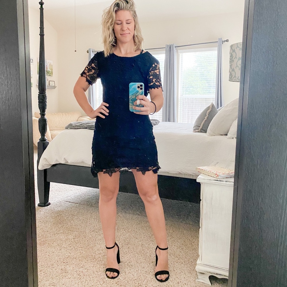 Jodi Kristopher Black Lace Dress Size 9/10